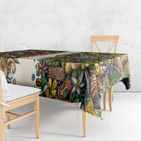 Hawaii And Japan Tablecloth Tiki With Oni Mask - Wonder Print Shop