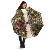 Hawaii And Japan Umbrella Tiki With Oni Mask - Wonder Print Shop