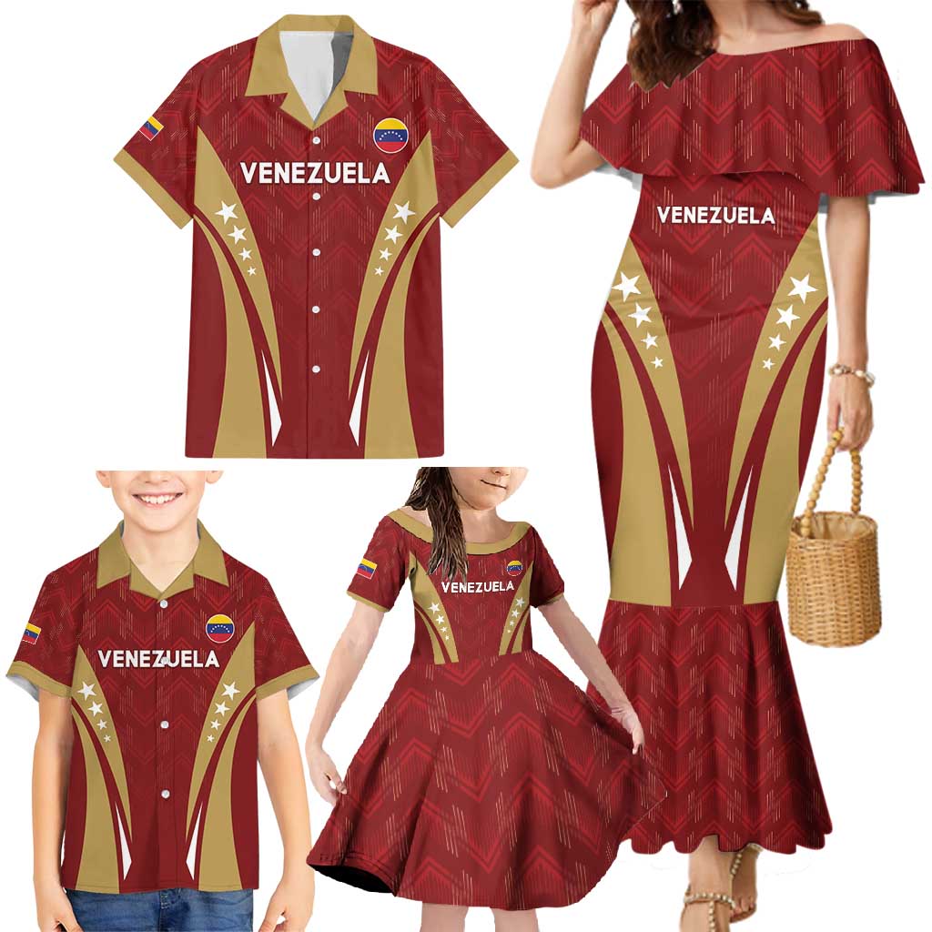 Custom Venezuela Football Family Matching Mermaid Dress and Hawaiian Shirt Go Champions