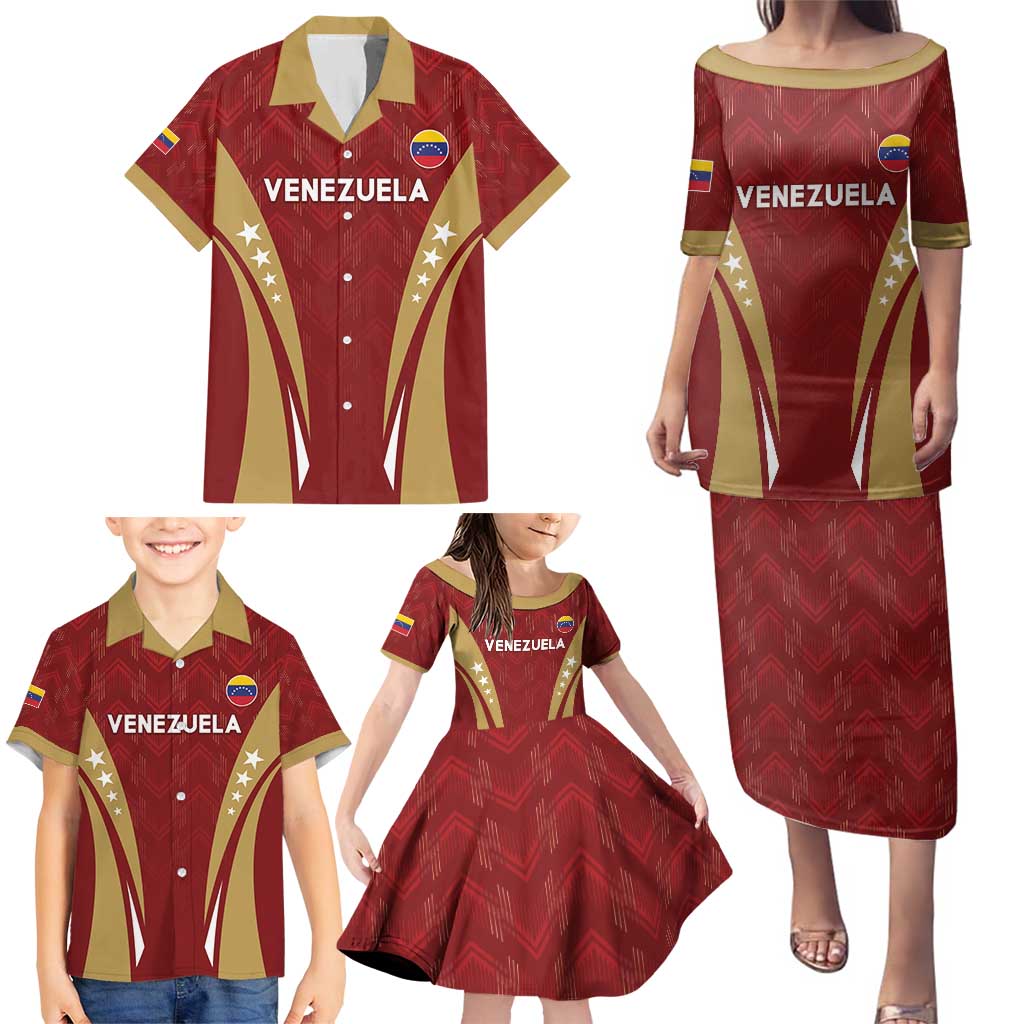 Custom Venezuela Football Family Matching Puletasi and Hawaiian Shirt Go Champions