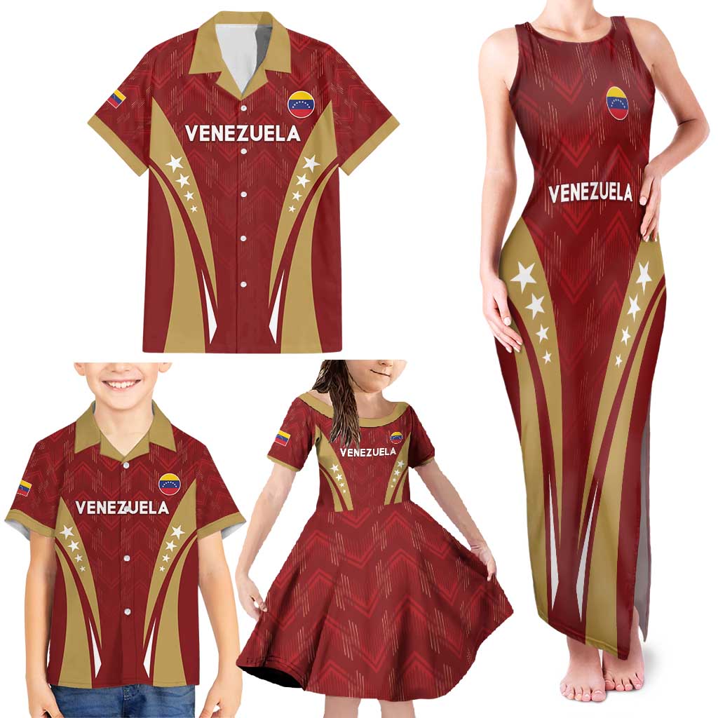 Custom Venezuela Football Family Matching Tank Maxi Dress and Hawaiian Shirt Go Champions