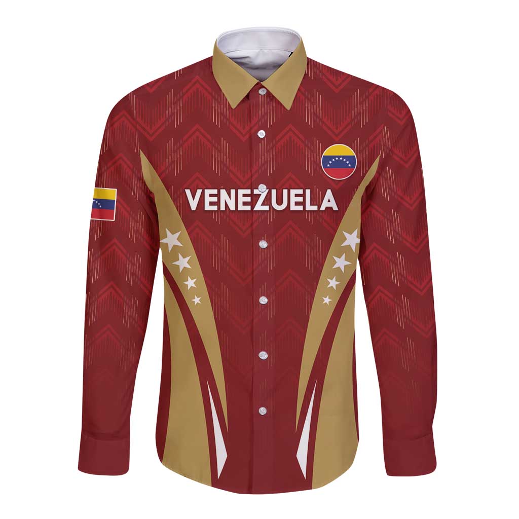 Custom Venezuela Football Long Sleeve Button Shirt Go Champions