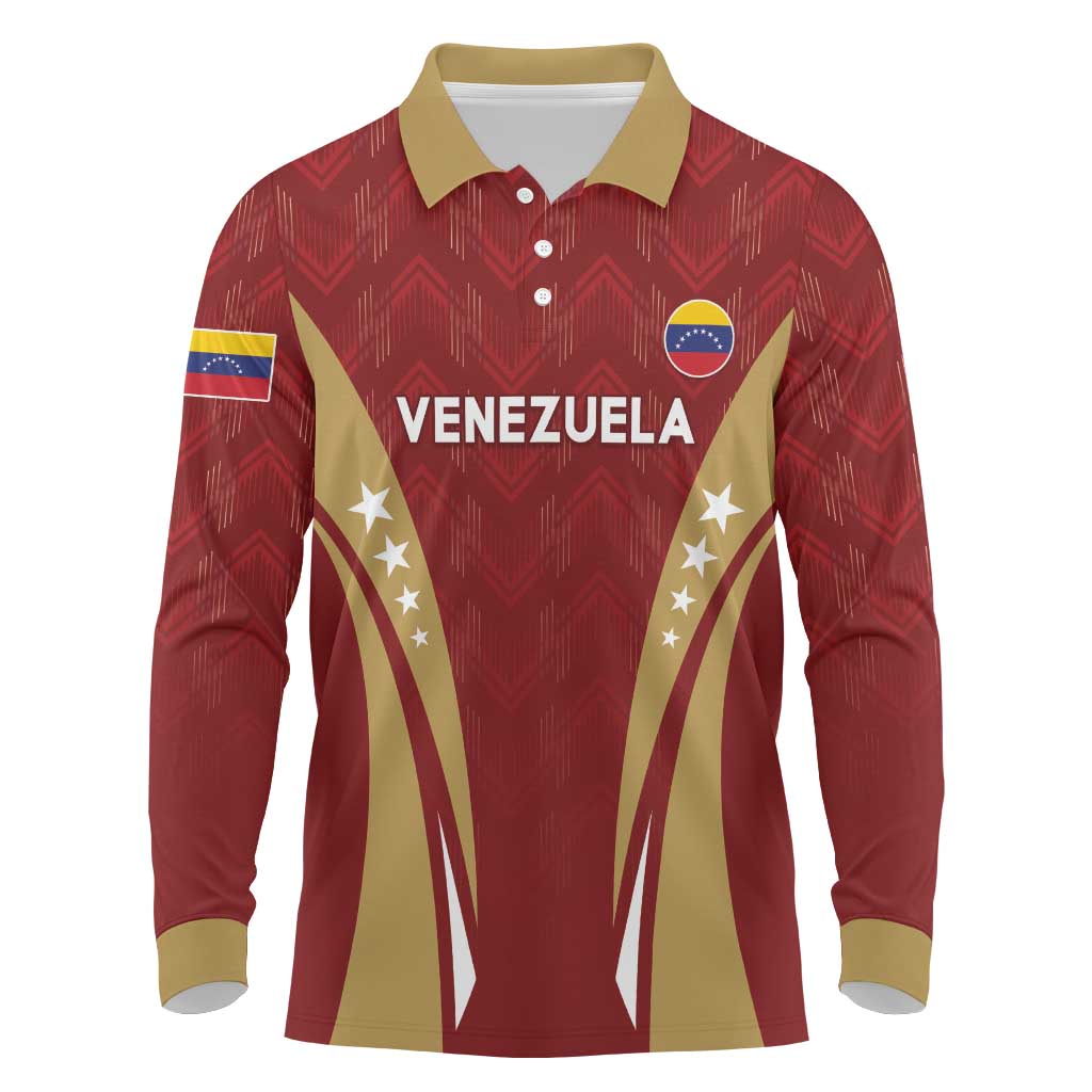 Custom Venezuela Football Long Sleeve Polo Shirt Go Champions