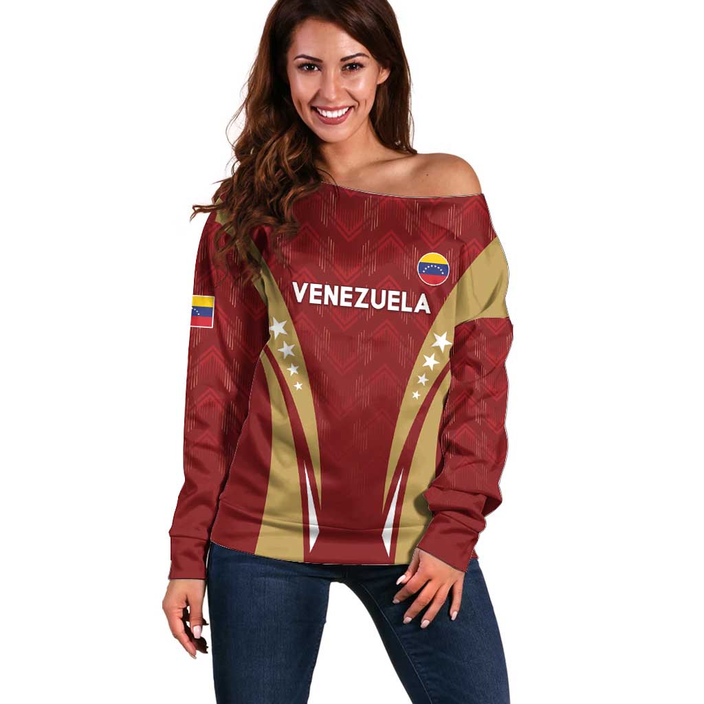 Custom Venezuela Football Off Shoulder Sweater Go Champions