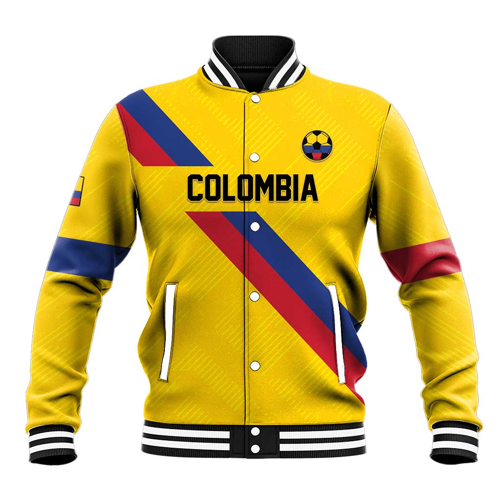 Custom Colombia Football Baseball Jacket Vamos La Tricolor Retro Style