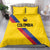 Colombia Football Bedding Set Vamos La Tricolor Retro Style