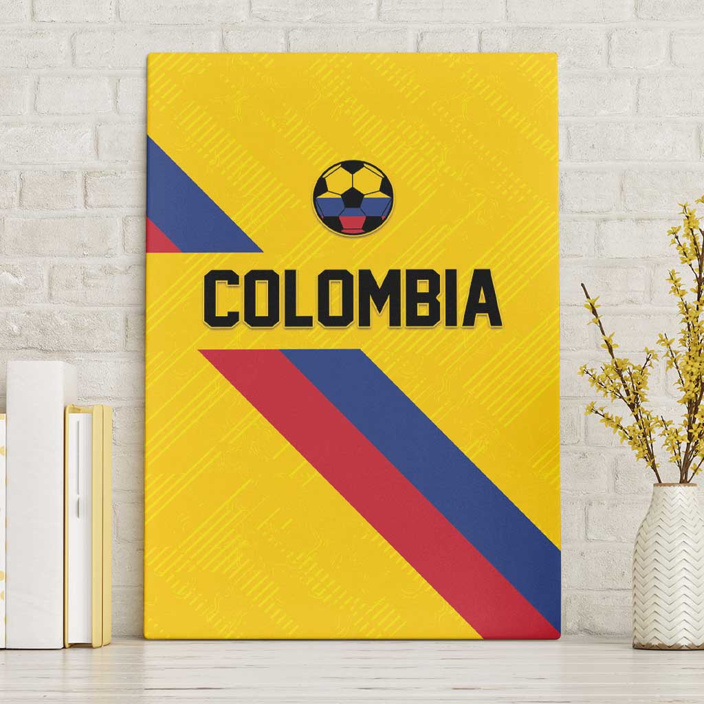 Colombia Football Canvas Wall Art Vamos La Tricolor Retro Style