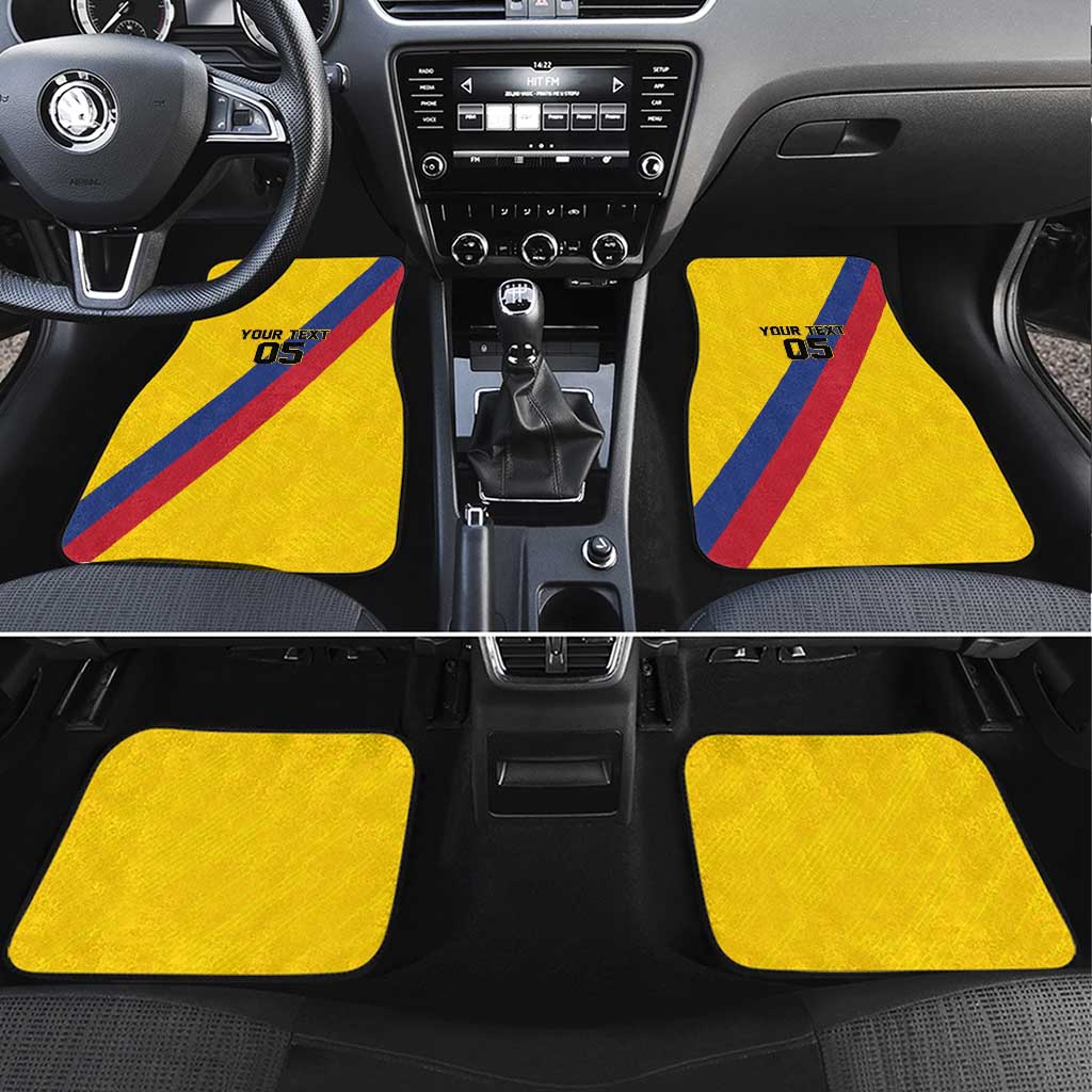 Colombia Football Car Mats Vamos La Tricolor Retro Style