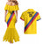 Custom Colombia Football Couples Matching Mermaid Dress and Hawaiian Shirt Vamos La Tricolor Retro Style