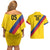 Custom Colombia Football Couples Matching Off Shoulder Short Dress and Hawaiian Shirt Vamos La Tricolor Retro Style