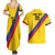 Custom Colombia Football Couples Matching Summer Maxi Dress and Hawaiian Shirt Vamos La Tricolor Retro Style