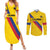 Custom Colombia Football Couples Matching Summer Maxi Dress and Long Sleeve Button Shirt Vamos La Tricolor Retro Style