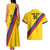 Custom Colombia Football Couples Matching Tank Maxi Dress and Hawaiian Shirt Vamos La Tricolor Retro Style