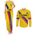 Custom Colombia Football Couples Matching Tank Maxi Dress and Long Sleeve Button Shirt Vamos La Tricolor Retro Style