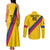 Custom Colombia Football Couples Matching Tank Maxi Dress and Long Sleeve Button Shirt Vamos La Tricolor Retro Style