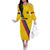 Custom Colombia Football Family Matching Off The Shoulder Long Sleeve Dress and Hawaiian Shirt Vamos La Tricolor Retro Style