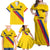 Custom Colombia Football Family Matching Off Shoulder Maxi Dress and Hawaiian Shirt Vamos La Tricolor Retro Style