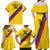 Custom Colombia Football Family Matching Off Shoulder Maxi Dress and Hawaiian Shirt Vamos La Tricolor Retro Style