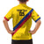 Custom Colombia Football Family Matching Off Shoulder Short Dress and Hawaiian Shirt Vamos La Tricolor Retro Style