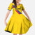 Custom Colombia Football Family Matching Puletasi and Hawaiian Shirt Vamos La Tricolor Retro Style