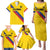 Custom Colombia Football Family Matching Puletasi and Hawaiian Shirt Vamos La Tricolor Retro Style