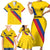 Custom Colombia Football Family Matching Short Sleeve Bodycon Dress and Hawaiian Shirt Vamos La Tricolor Retro Style