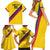 Custom Colombia Football Family Matching Short Sleeve Bodycon Dress and Hawaiian Shirt Vamos La Tricolor Retro Style