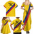 Custom Colombia Football Family Matching Summer Maxi Dress and Hawaiian Shirt Vamos La Tricolor Retro Style