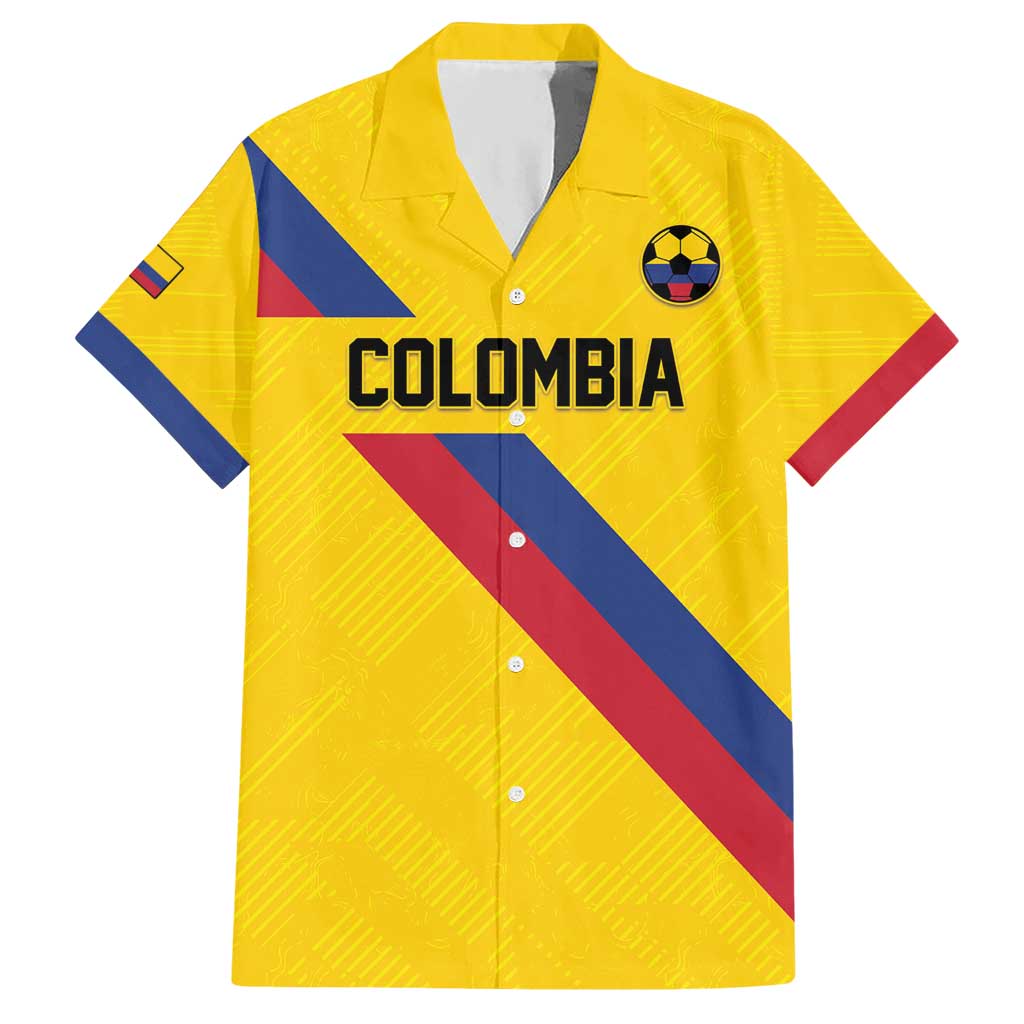 Custom Colombia Football Hawaiian Shirt Vamos La Tricolor Retro Style