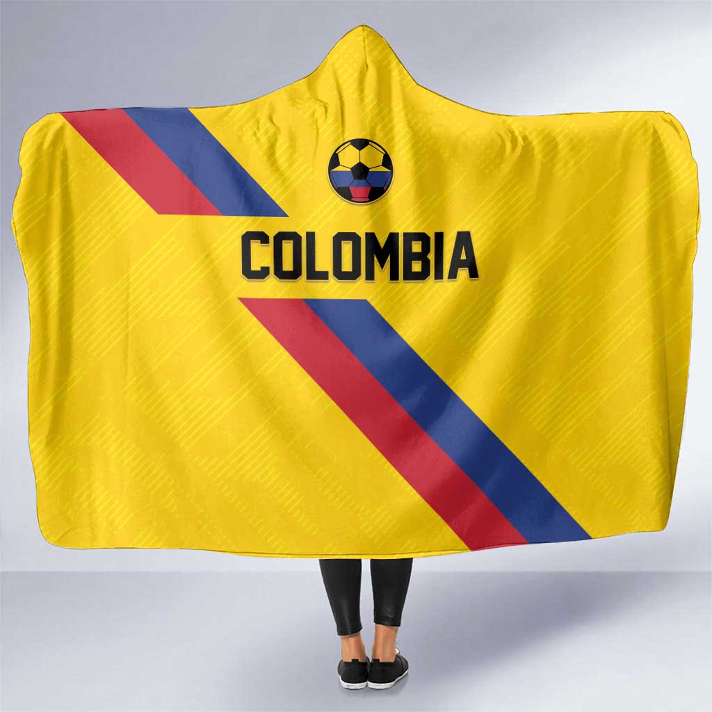 Colombia Football Hooded Blanket Vamos La Tricolor Retro Style