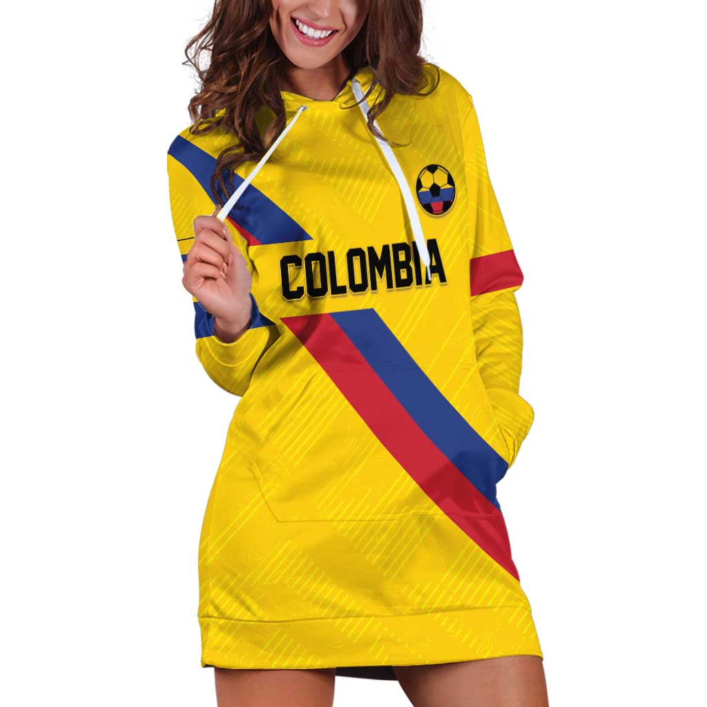 Custom Colombia Football Hoodie Dress Vamos La Tricolor Retro Style