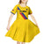 Custom Colombia Football Kid Short Sleeve Dress Vamos La Tricolor Retro Style