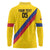 Custom Colombia Football Long Sleeve Polo Shirt Vamos La Tricolor Retro Style