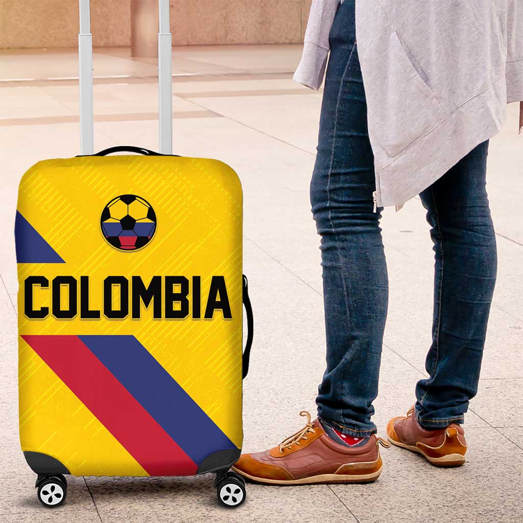 Colombia Football Luggage Cover Vamos La Tricolor Retro Style