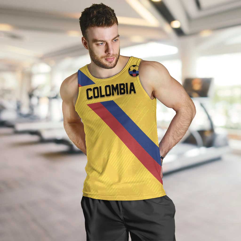 Custom Colombia Football Men Tank Top Vamos La Tricolor Retro Style