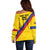 Custom Colombia Football Off Shoulder Sweater Vamos La Tricolor Retro Style