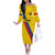 Custom Colombia Football Off The Shoulder Long Sleeve Dress Vamos La Tricolor Retro Style