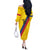 Custom Colombia Football Off The Shoulder Long Sleeve Dress Vamos La Tricolor Retro Style