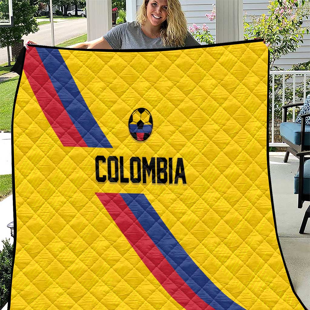 Colombia Football Quilt Vamos La Tricolor Retro Style