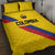 Colombia Football Quilt Bed Set Vamos La Tricolor Retro Style