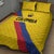 Colombia Football Quilt Bed Set Vamos La Tricolor Retro Style