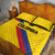 Colombia Football Quilt Bed Set Vamos La Tricolor Retro Style