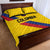 Colombia Football Quilt Bed Set Vamos La Tricolor Retro Style