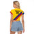 Custom Colombia Football Raglan Cropped T Shirt Vamos La Tricolor Retro Style