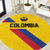 Colombia Football Round Carpet Vamos La Tricolor Retro Style