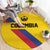 Colombia Football Round Carpet Vamos La Tricolor Retro Style