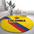 Colombia Football Round Carpet Vamos La Tricolor Retro Style