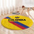 Colombia Football Round Carpet Vamos La Tricolor Retro Style