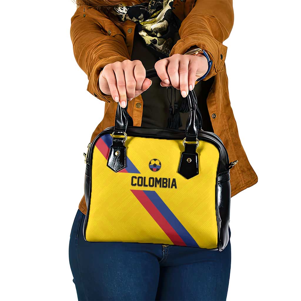 Colombia Football Shoulder Handbag Vamos La Tricolor Retro Style