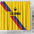 Colombia Football Shower Curtain Vamos La Tricolor Retro Style